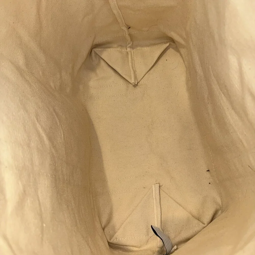 Lands End Boat and Tote XL Tote Bag Handbag Green Ivory USA - Picture 7 of 10